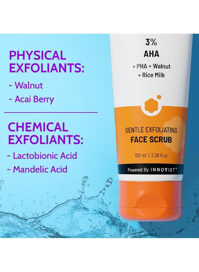 Chemist at Play Gentle Exfoliating Face Scrub With Mandelic Acid And Walnuts | Removes Dead Skin And Blackheads | Detans |Gives Instant Glow| Face Scrub For Women And Men | 100Ml - Image 4